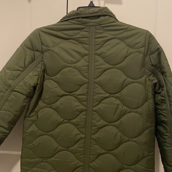 New J.Crew Quilted Signature Puffer Cocoon Green Coat XXSP petite XXS 00p - Picture 6 of 7